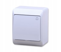 HERMES Łącznik dzwonek mechanizm z pełną obudową biały IP44 0337-02