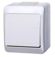 HERMES Nasielsk Łącznik pojedynczy / schodowy hermetyczny natynkowy IP44 biały  0331-02