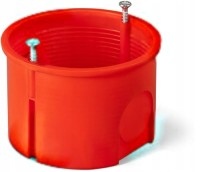 Puszka podtynkowa ONNLINE PRO PK-60F z wkrętami, czerwona, IP20
