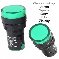 Lampka kontrolka LED 230V AC/DC 5mm czerwona KLP