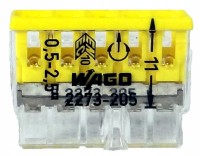 WAGO COMPACT Szybkozłączka 5x 0,5-2,5mm2 na drut 450V/24A 2273-205 1szt.