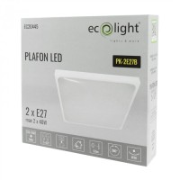 Ecolight PLAFON 2xE27 N/T KWADRAT BIAŁY EC20445