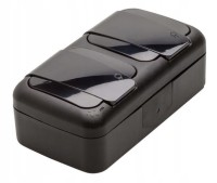 Viko by Panasonic Palmiye Gniazdo natynkowe podwójne IP54 czarny