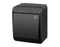 HERMES Łącznik natynkowy zwierny dzwonek czarny IP44  0337-09