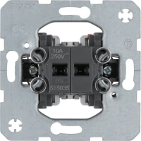 Łącznik 2-klawiszowy przyciskowy, 2 zestyki zwierne wspólne zaciski wejściowe, mechanizm, samozaciski, One.Platform 535035