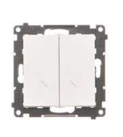 Simon 55 Łącznik schodowy podwójny (moduł) 10 AX, 250 V~, szybkozłącza, Biały Mat TW6/2.01/111