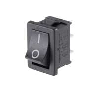 Wyłącznik kołyskowy ON/OFF prostokąt czarny z czarnym klawiszem 3A 125V