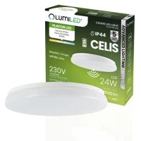 LUMILED Plafon LED natynkowy 24W PIR 4000K IP44 czujnik ruchu CELIS