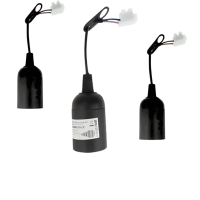 Ecolight Gniazdo plastikowe oprawka E27 z zawieszką CZARNE EC20810