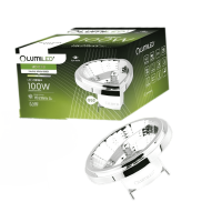 LUMILED Żarówka LED AR111 ES111 G53 15W 1521lm 4000K 24° 12V AC/DC Srebrna
