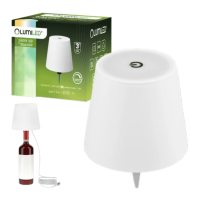 LUMILED lampka stołowa korek do wina USB SALCO Biała