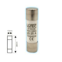 LcTec wkładka topikowa zwłoczna cylindryczna 10x38 25A/500V