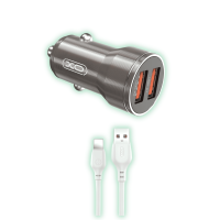 Ładowarka samochodowa 2xUSB metaliczna 2,4A