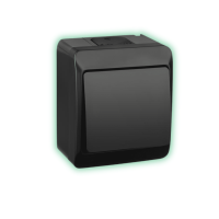 HERMES Łącznik pojedynczy/schodowy natynkowy czarny IP 44 0331-09