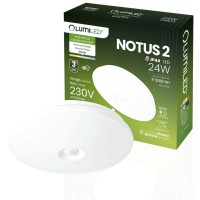 LUMILED Plafon LED Lampa Sufitowa Natynkowa 24W NOTUS 2 Okrągły Czujnik Ruchu IP44 33 cm 4000K Neutralna