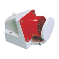 Wtyczka odbiornikowa z klapką 32A 5P 400V czerwona IP44 525-6d