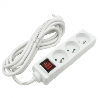 Ecolight Przedłużacz 3 gniaz. 3m z/u z wyłącznikiem BIAŁY M20558