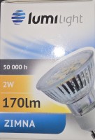 Żarówka LED MINI 50x50 SMD barwa biała-zimna 2W GU-10 230V LL0868 Lumi Light