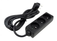 Ecolight Przedłużacz 3 gniaz 3m 3x1.5mm z/u CZARNY M20572
