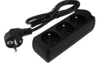 Ecolight Przedłużacz 3 gniaz 1.5m z/u 3x1.0mm CZARNY M20571