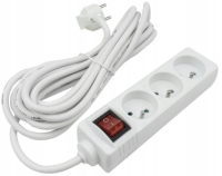 Ecolight Przedłużacz 3 gniaz. 5m z/u z wyłącznikiem BIAŁY M20559