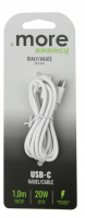 Kabel USB-C biały 1m