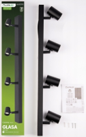 LUMILED Lampa reflektor 4xE27 GLASA Czarna