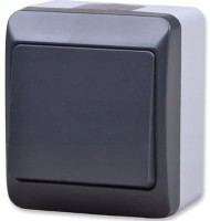 HERMES Łącznik pojedynczy / schodowy hermetyczny natynkowy IP44 antracyt  0331-07