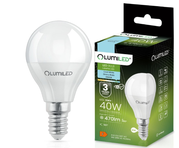 LUMILED LED KULKA 5W E14 470LM 6500K ZB