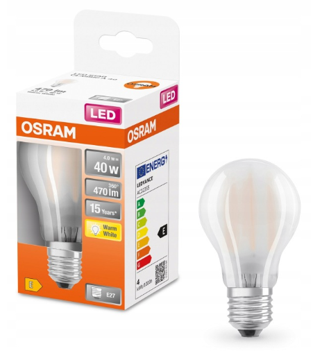 OSRAM Żarówka LED STAR E27 A40 4,0W 470lm 2700K