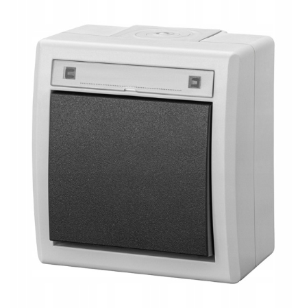 AQUANT 2K Łącznik natynkowy 1-biegunowy (schodowy) IP55 szary 5001-10