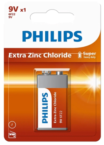 Bateria Philips 9V 6F22 cynkowa B1 Longlife
