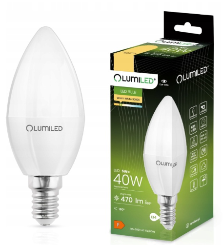 LUMILED ŻARÓWKA LED ŚWIECA 5W E14 470LM 3000K CB