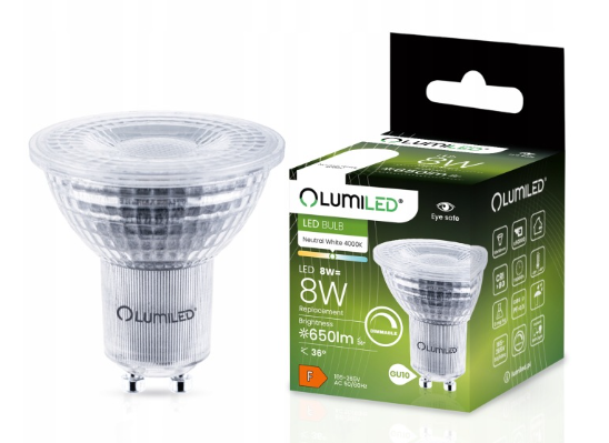 LUMILED Żarówka LED GU10 8W 650lm 4000K Neutralna 36°