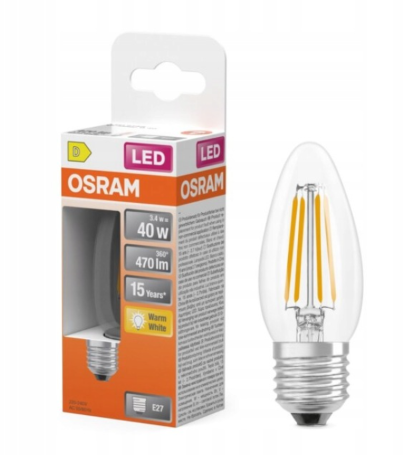 OSRAM Żarówka LED Retrofit CLASSIC B E27 3,4W Clear