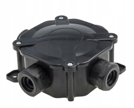 Puszka n/t hermetyczna PH PG16 75x75x33 5x4mm2 IP67 czarna A.0035C